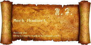 Merk Humbert névjegykártya